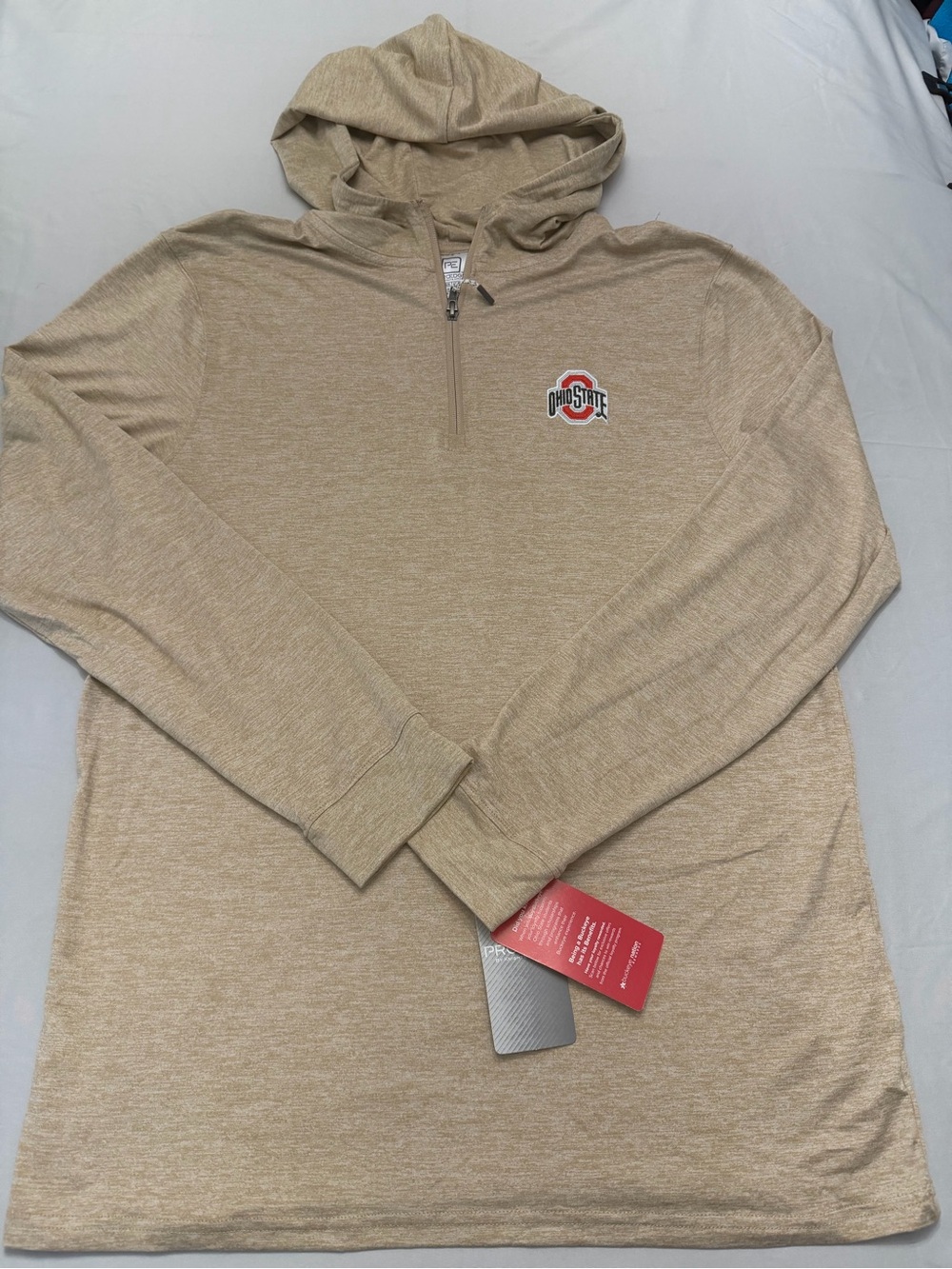 Ohio State Buckeyes Pro Edge Men’s Large Tan Hooded Pullover